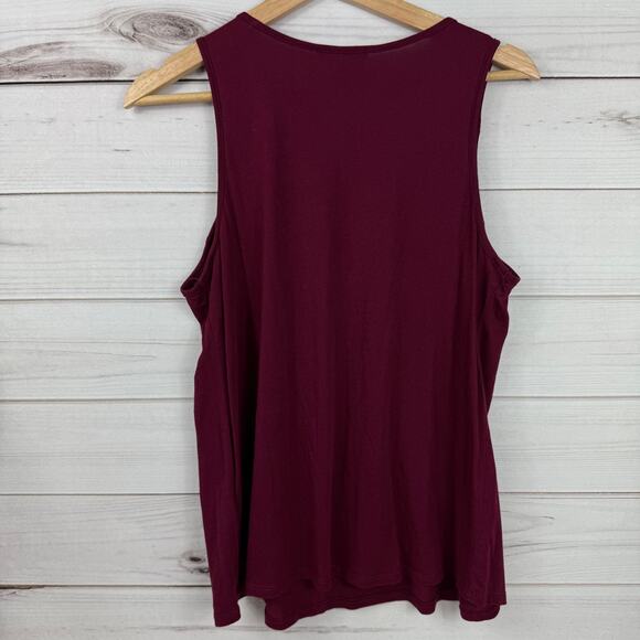 Mi‎ Lieux Womens Lace Sleeveless Top Maroon Size Small - Picture 3 of 6